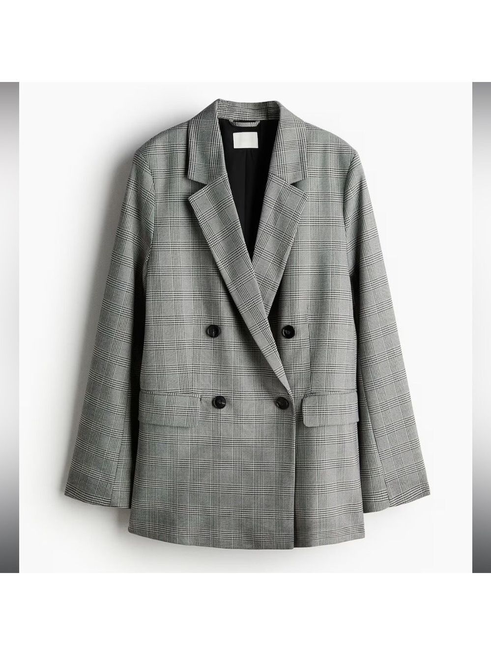 NWT H&M Checkered Double-Breasted Blazer XS